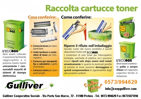 Raccolta toner e cartucce esauste